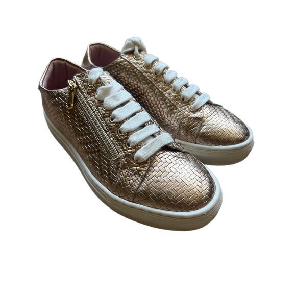 SOLE BLISS. Metallic Weave Leather Sneakers. Wmn Sz 36/US Sz 5. Made in a Italy - Picture 3 of 10